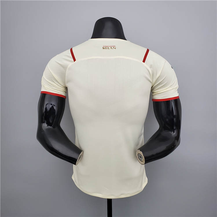 AC Milan 21-22 Away Yellow Soccer Jersey Football Shirt (Player Version) - Click Image to Close